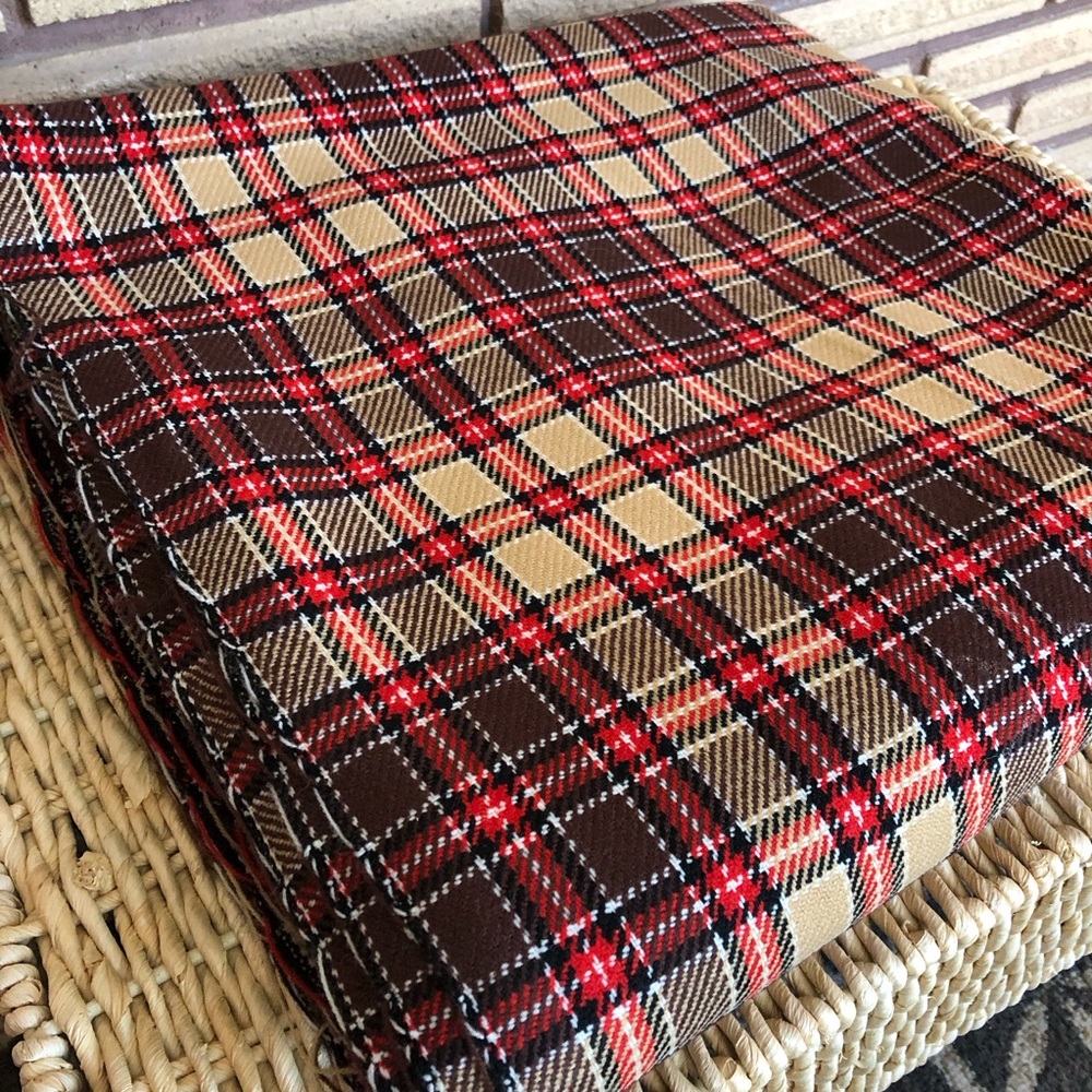 60's Preppy Plaid Fabric - 1.56 yards - Sewing - Apparel - Home Decor Fabric
